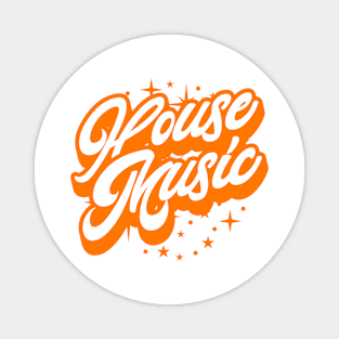 HOUSE MUSIC  - Signature And Stars (white/orange) Magnet